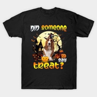 Basset Hound Did Someone Say Treat Happy Halloween T-Shirt